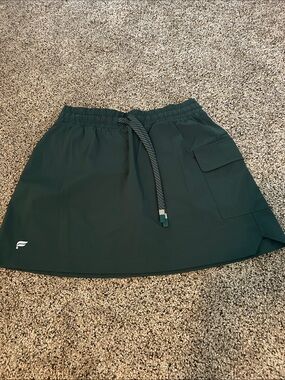 Forest Green Active Mini Skirt with Utility Pocket
